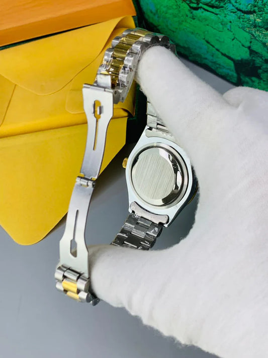 Luxury Blue  Dial Watch Date Style Watch – Elegant Diamond Markers & Stainless Steel Band